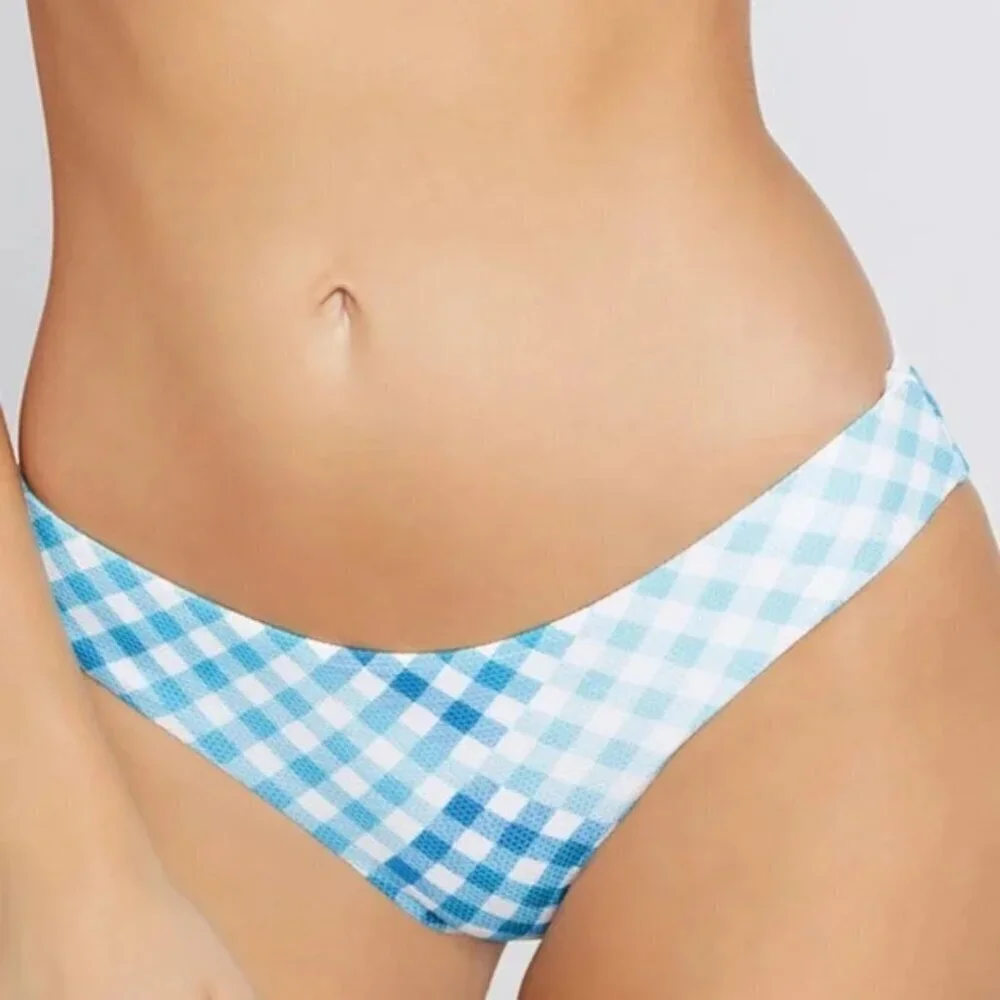 NWT l*space Sandy Full Coverage Hipster Bikini Bottom in Picnic Plaid Sz. S